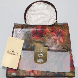 Patricia Nash Vintage Satchel Floral Leather Top Handle Bag